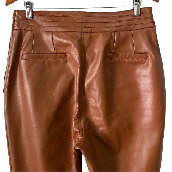 7 For All Mankind Womens Brown Faux Leather Pants Large Tan Boho Western Cowgirl - Picture 4 of 12